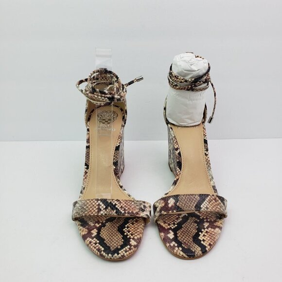 Vince Camuto Stassia Womens Size 8.5 Snake Skin Leather Strappy Wedge Sandals - Picture 5 of 9